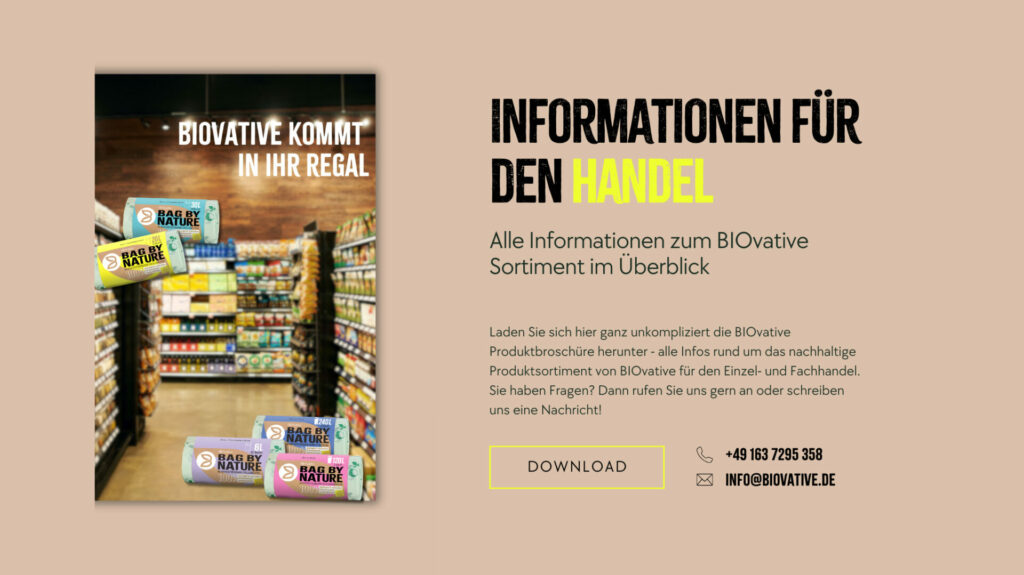 Vorschau für den Flyer für Informationen zu BIOvative im Handel